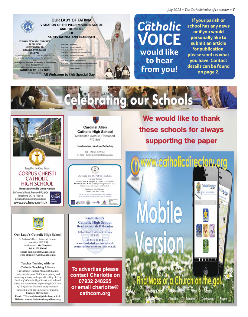 Jul/Aug 2023 edition of the Catholic Voice of Lancaster