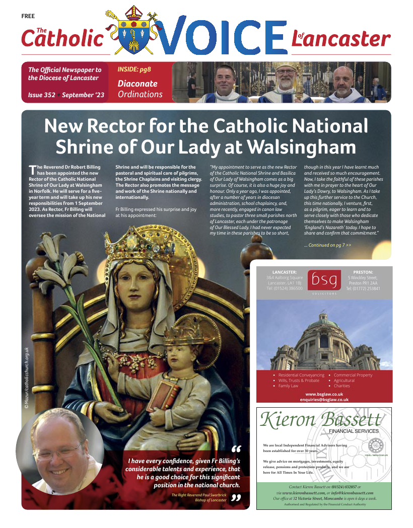 Sept 2023 edition of the Catholic Voice of Lancaster