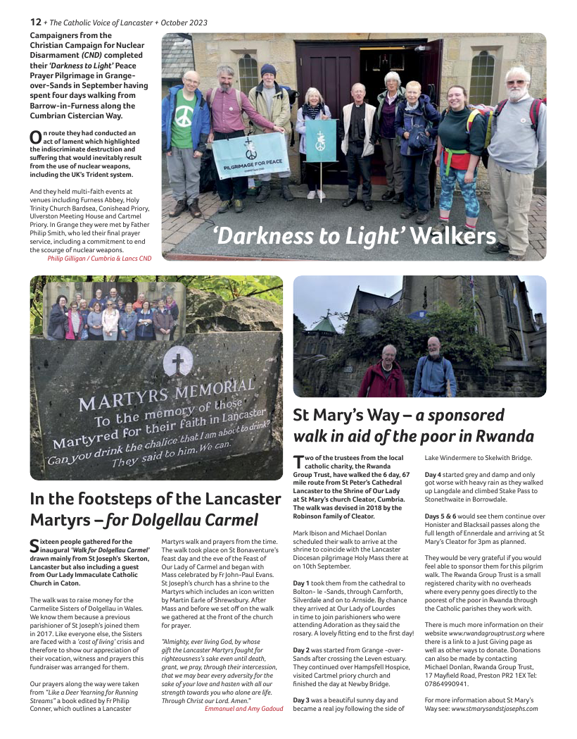 Oct 2023 edition of the Catholic Voice of Lancaster