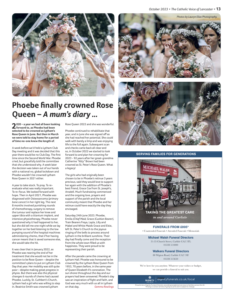 Oct 2023 edition of the Catholic Voice of Lancaster