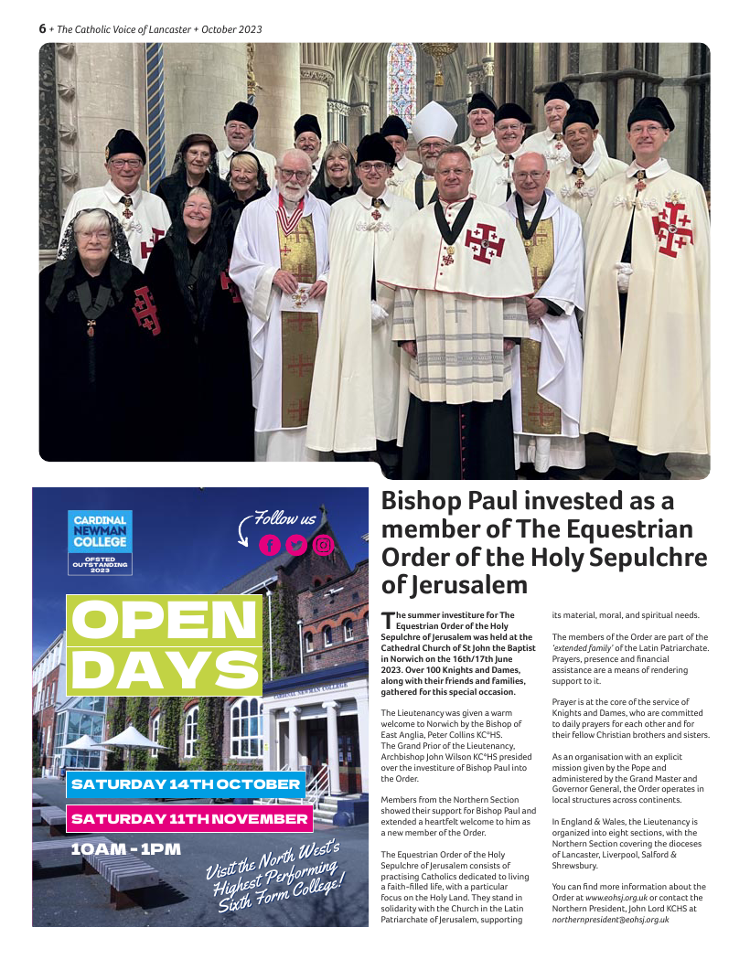 Oct 2023 edition of the Catholic Voice of Lancaster