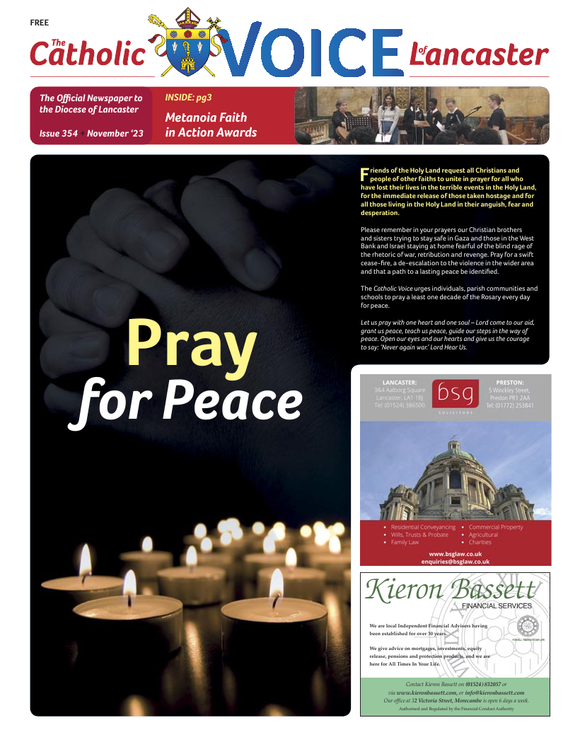 Nov 2023 edition of the Catholic Voice of Lancaster