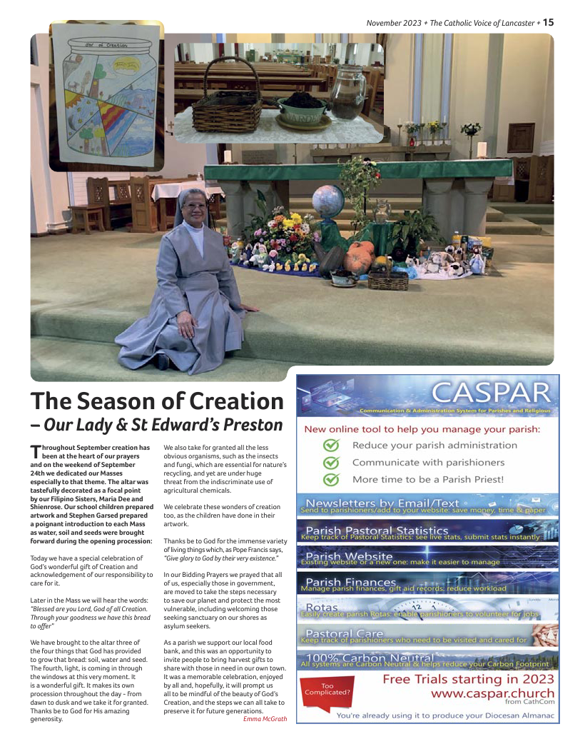 Nov 2023 edition of the Catholic Voice of Lancaster