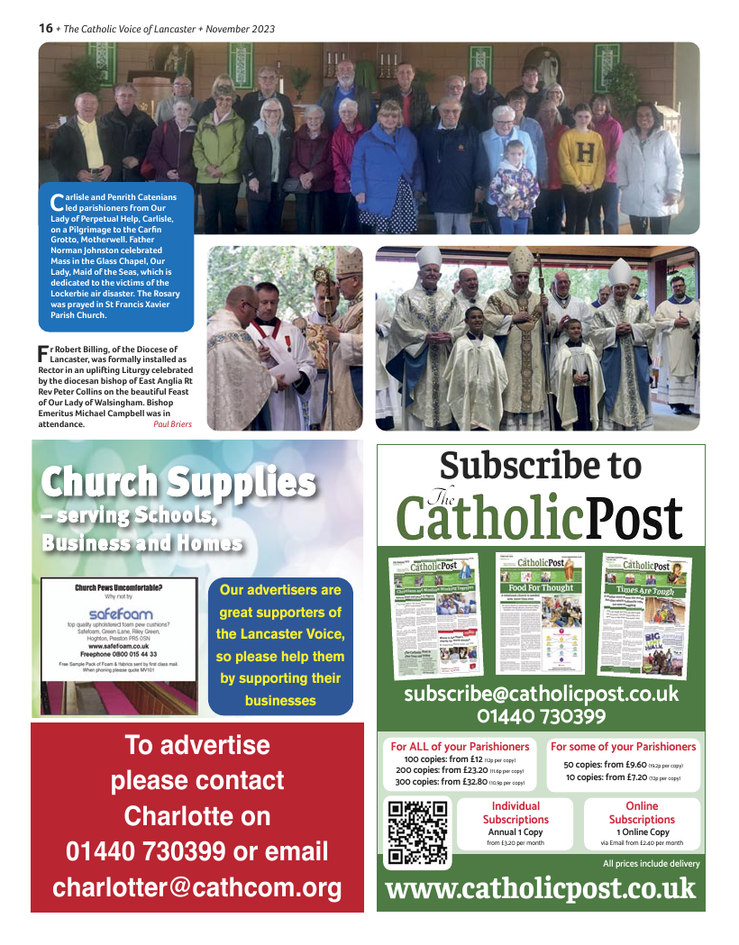 Nov 2023 edition of the Catholic Voice of Lancaster