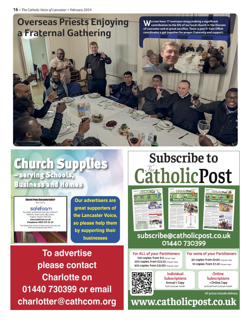 Feb 2024 edition of the Catholic Voice of Lancaster