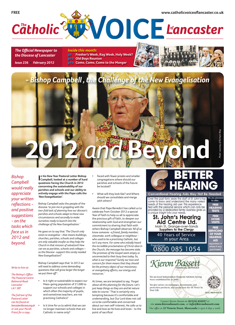 Feb 2012 edition of the Catholic Voice of Lancaster