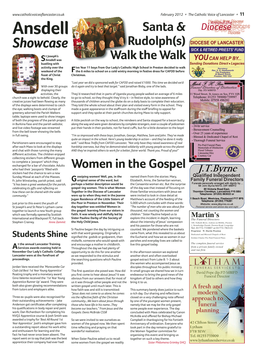 Feb 2012 edition of the Catholic Voice of Lancaster