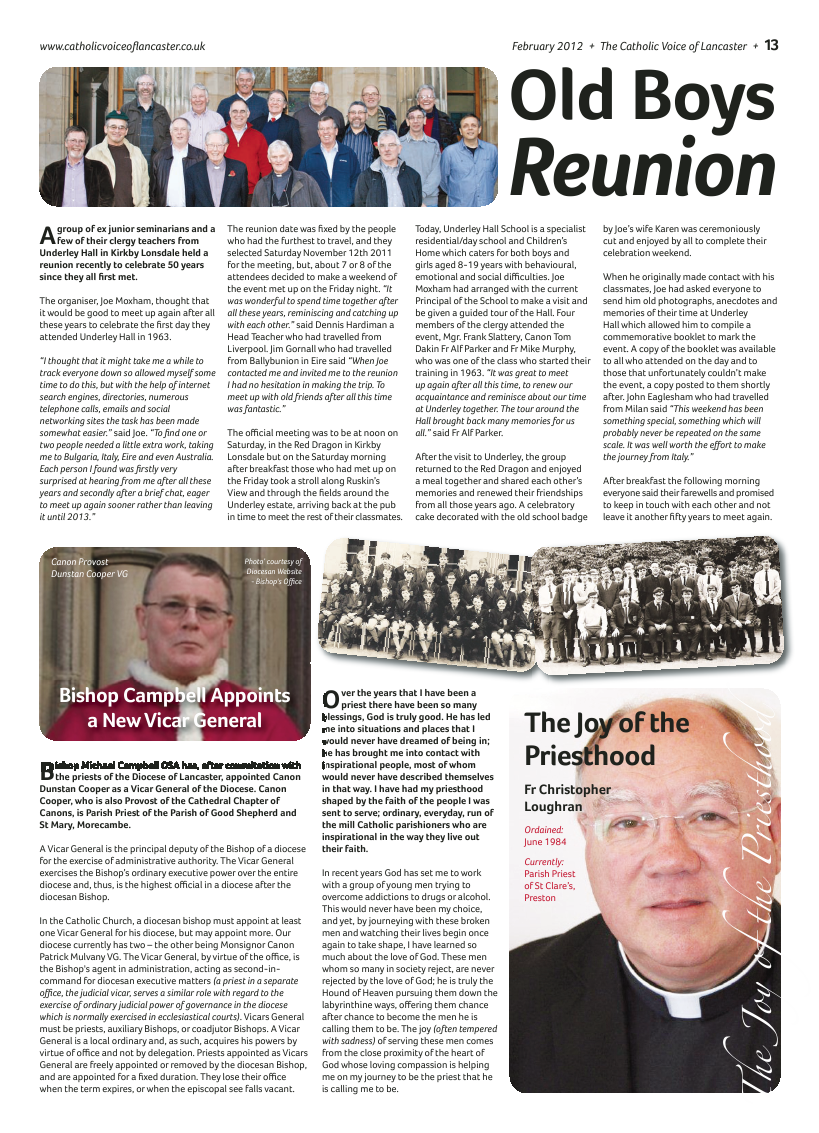 Feb 2012 edition of the Catholic Voice of Lancaster