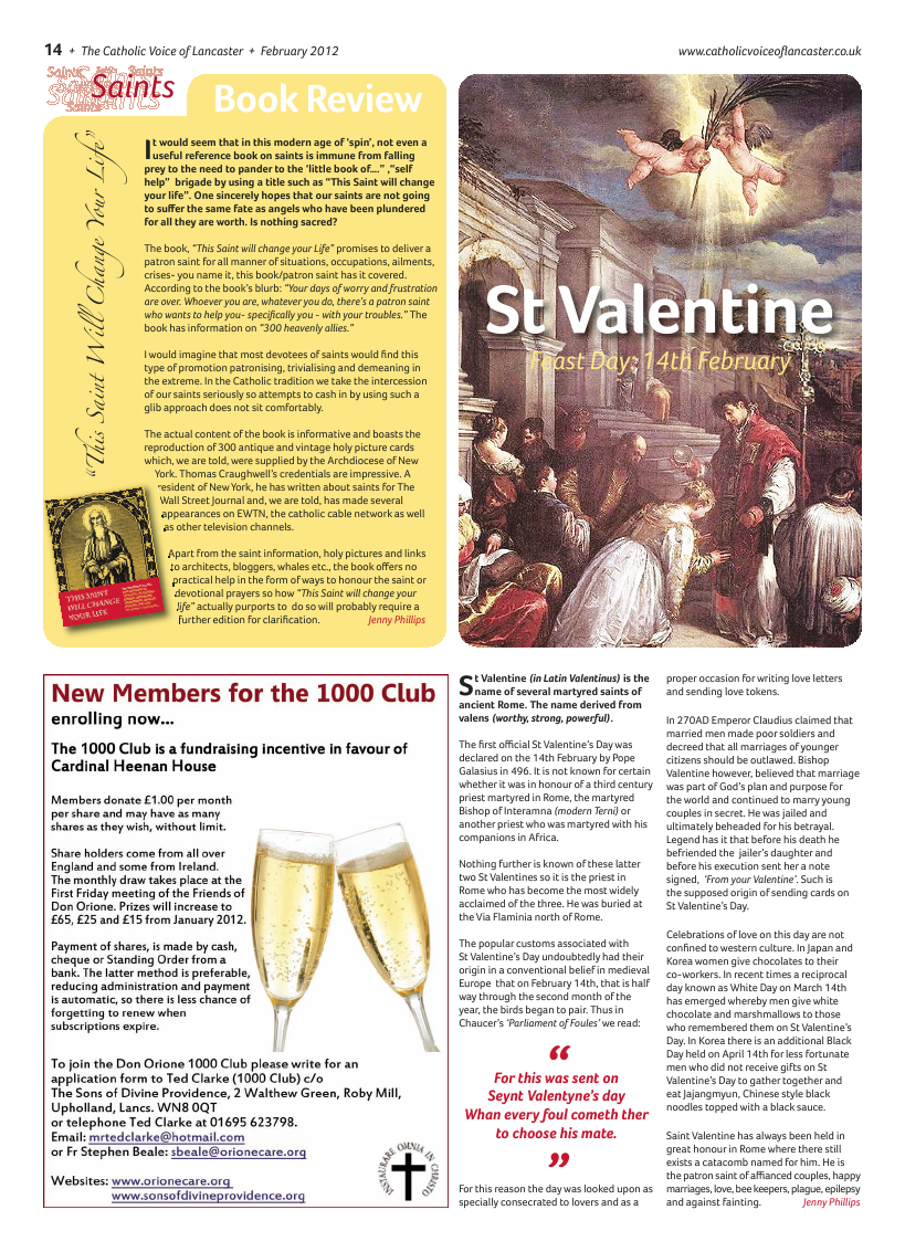 Feb 2012 edition of the Catholic Voice of Lancaster