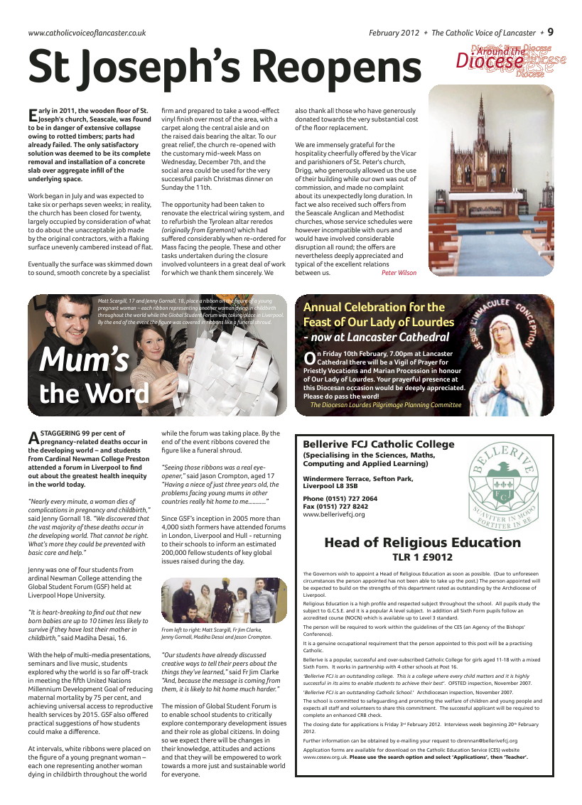 Feb 2012 edition of the Catholic Voice of Lancaster