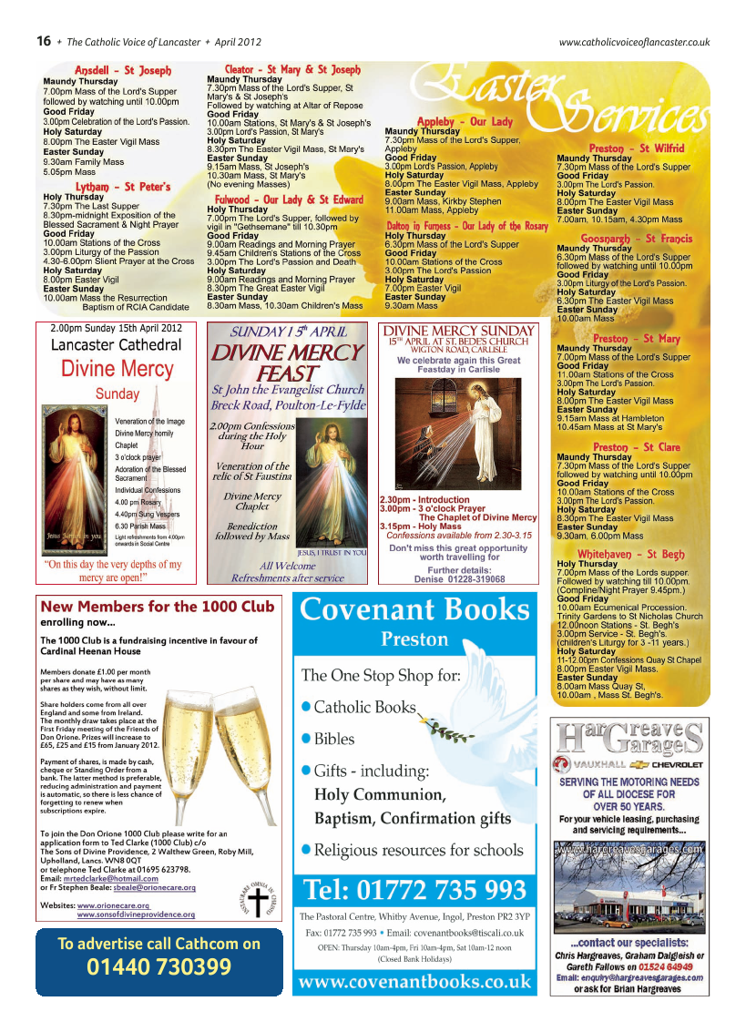 Apr 2012 edition of the Catholic Voice of Lancaster