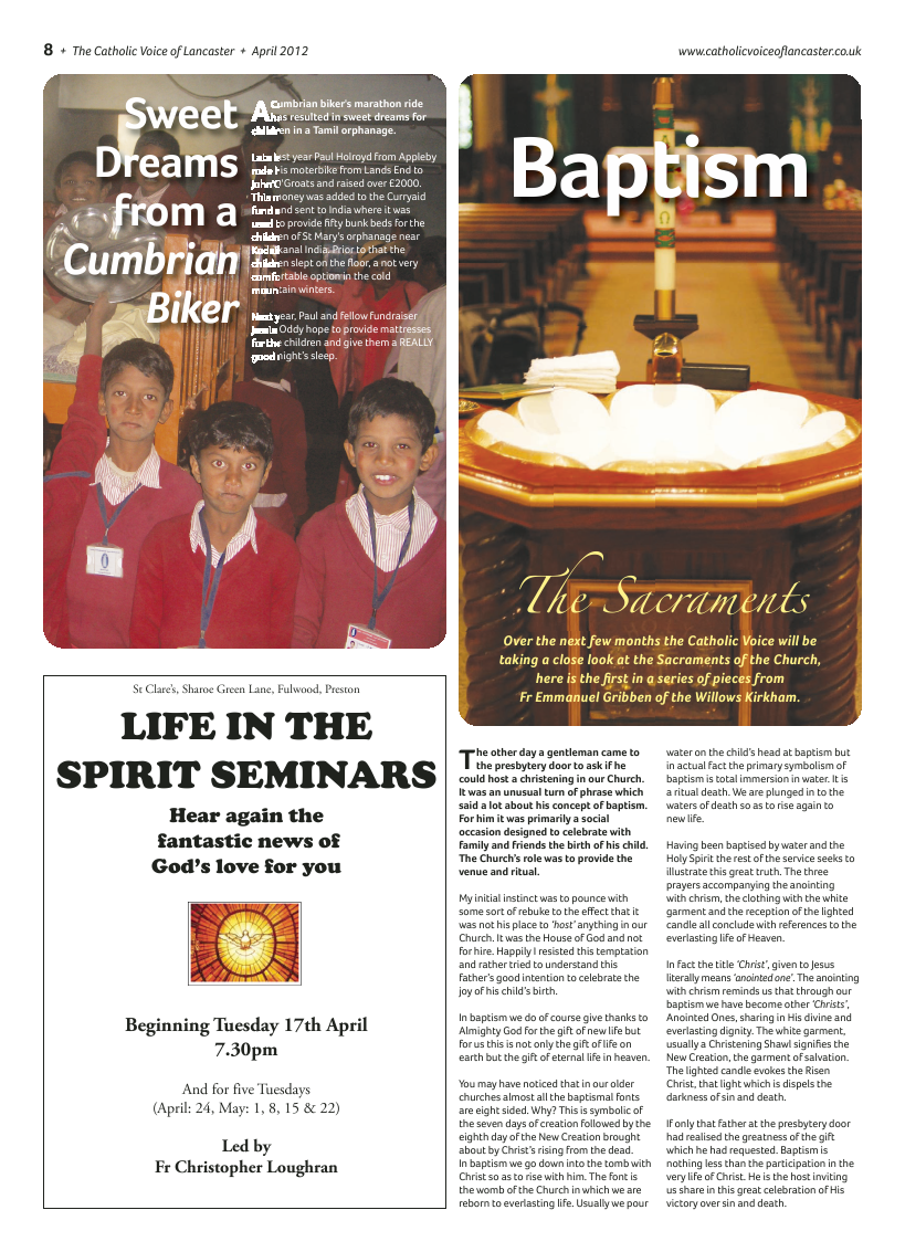 Apr 2012 edition of the Catholic Voice of Lancaster