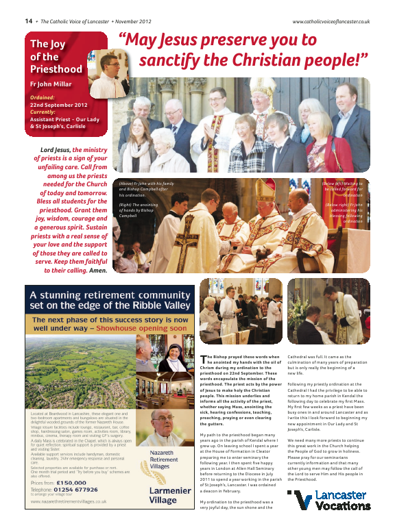 Nov 2012 edition of the Catholic Voice of Lancaster