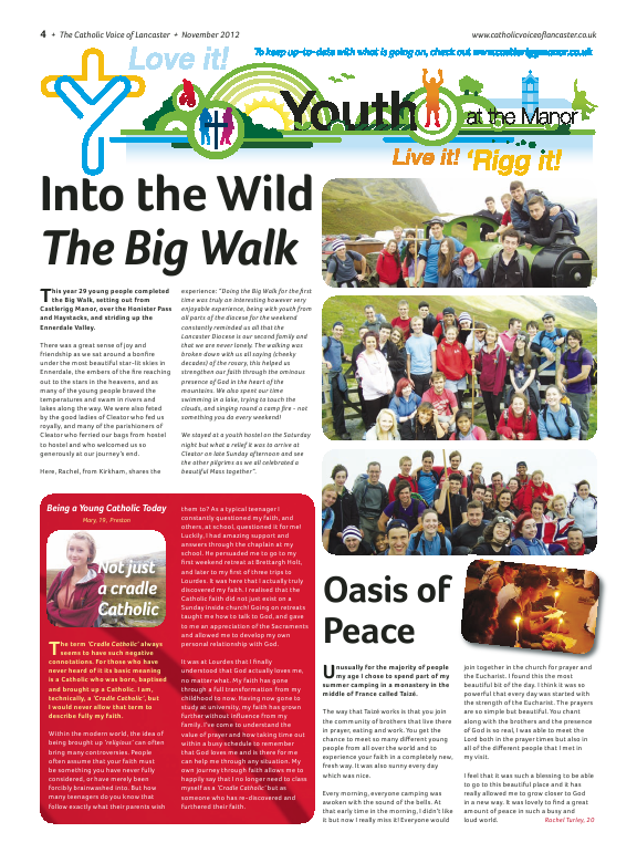 Nov 2012 edition of the Catholic Voice of Lancaster