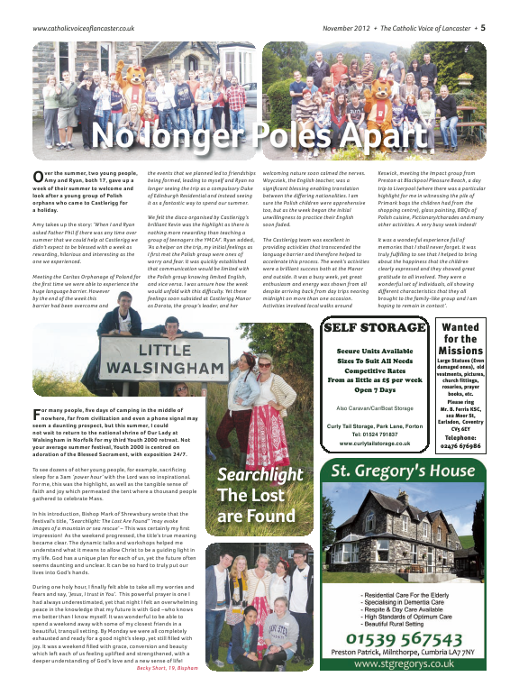 Nov 2012 edition of the Catholic Voice of Lancaster