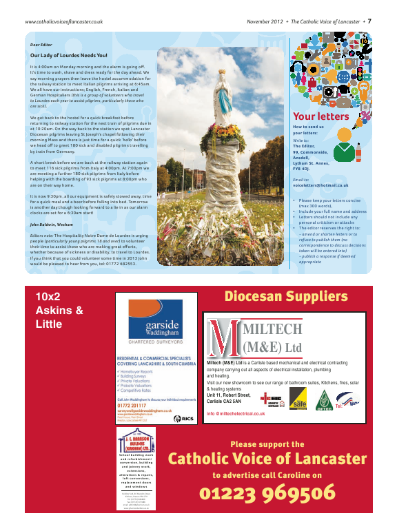 Nov 2012 edition of the Catholic Voice of Lancaster