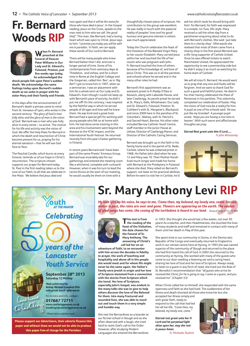 Sept 2013 edition of the Catholic Voice of Lancaster