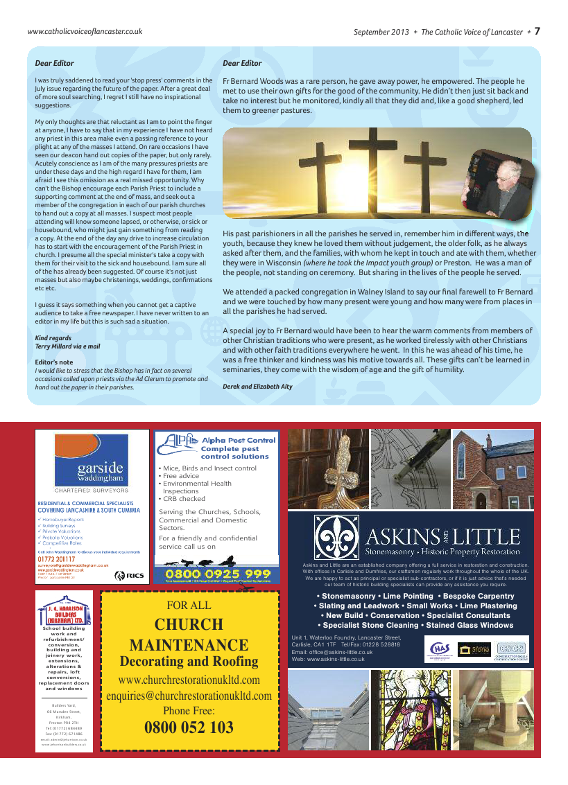 Sept 2013 edition of the Catholic Voice of Lancaster