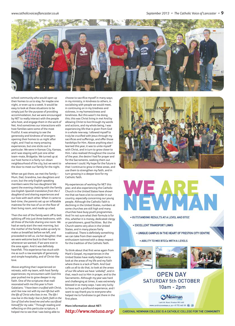 Sept 2013 edition of the Catholic Voice of Lancaster