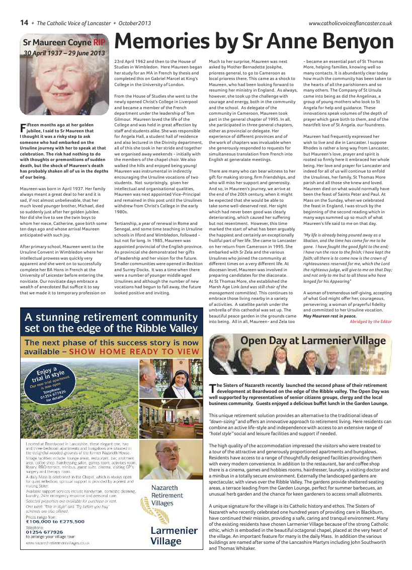 Nov 2013 edition of the Catholic Voice of Lancaster