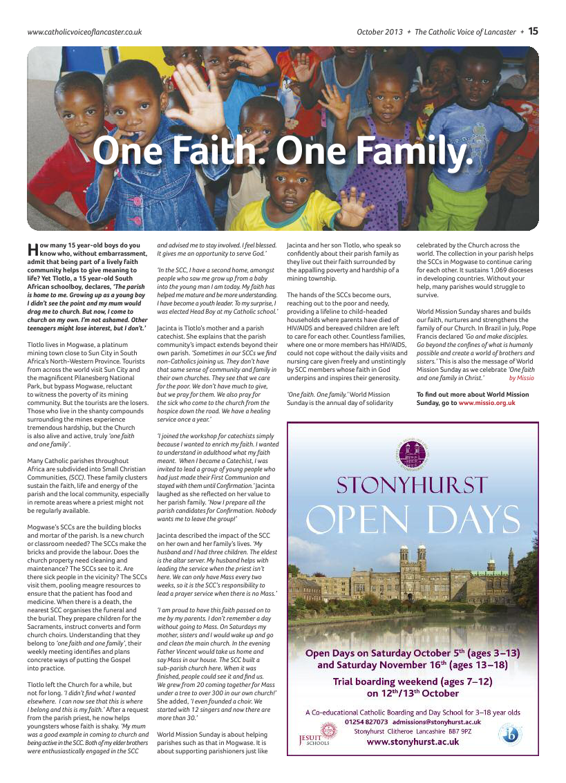 Nov 2013 edition of the Catholic Voice of Lancaster