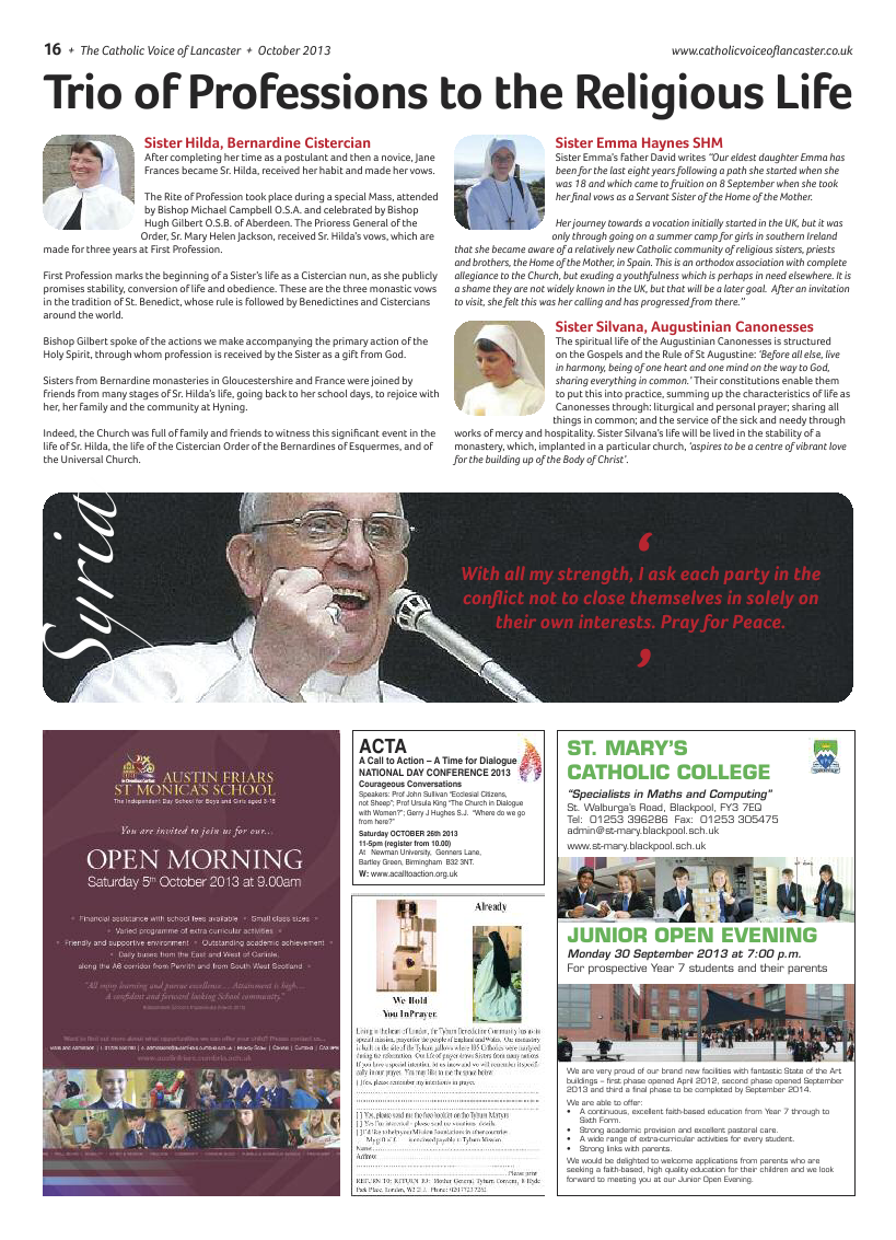 Nov 2013 edition of the Catholic Voice of Lancaster