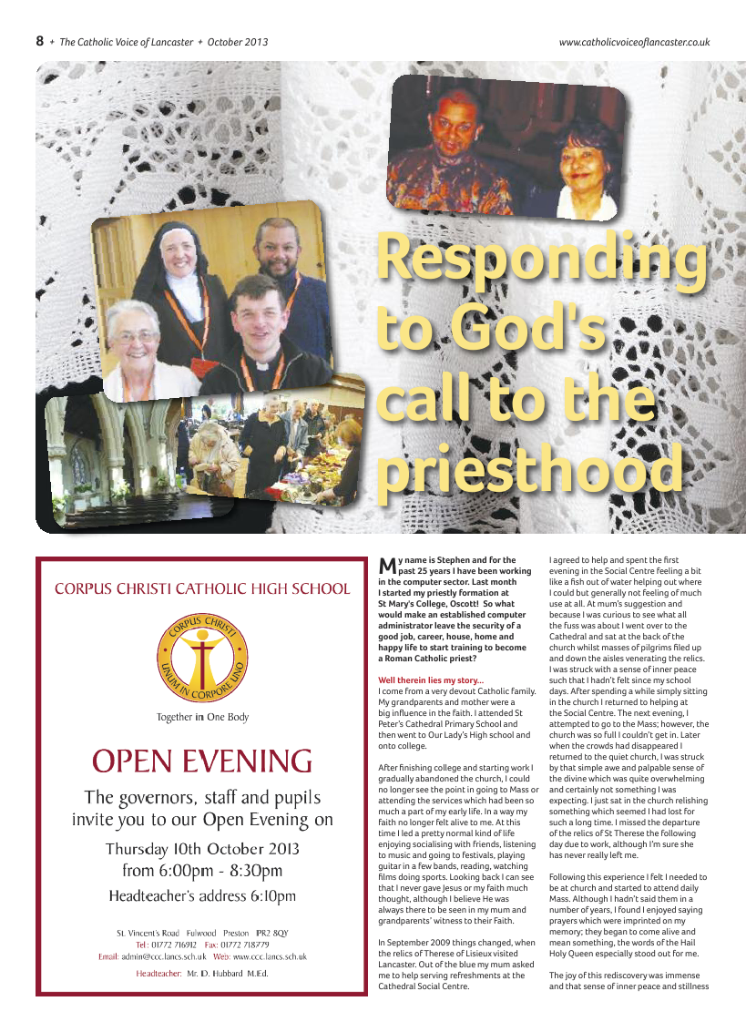 Nov 2013 edition of the Catholic Voice of Lancaster