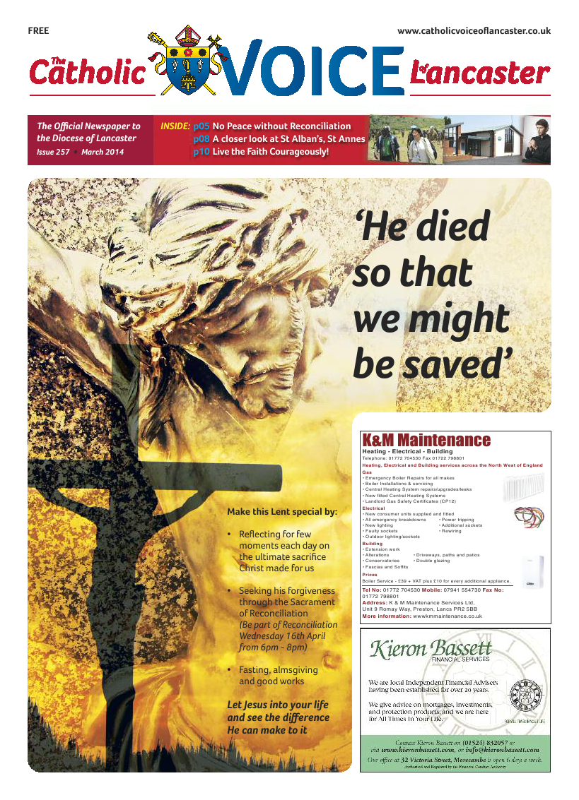 Mar 2014 edition of the Catholic Voice of Lancaster