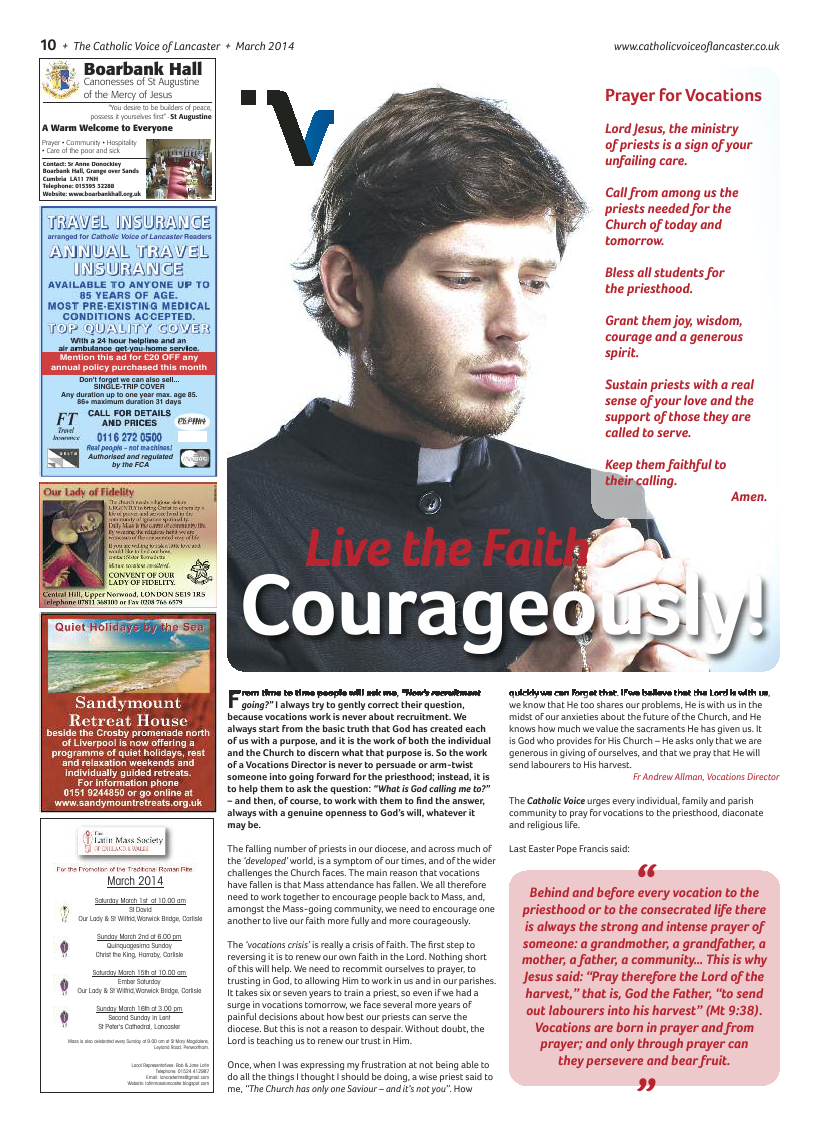 Mar 2014 edition of the Catholic Voice of Lancaster