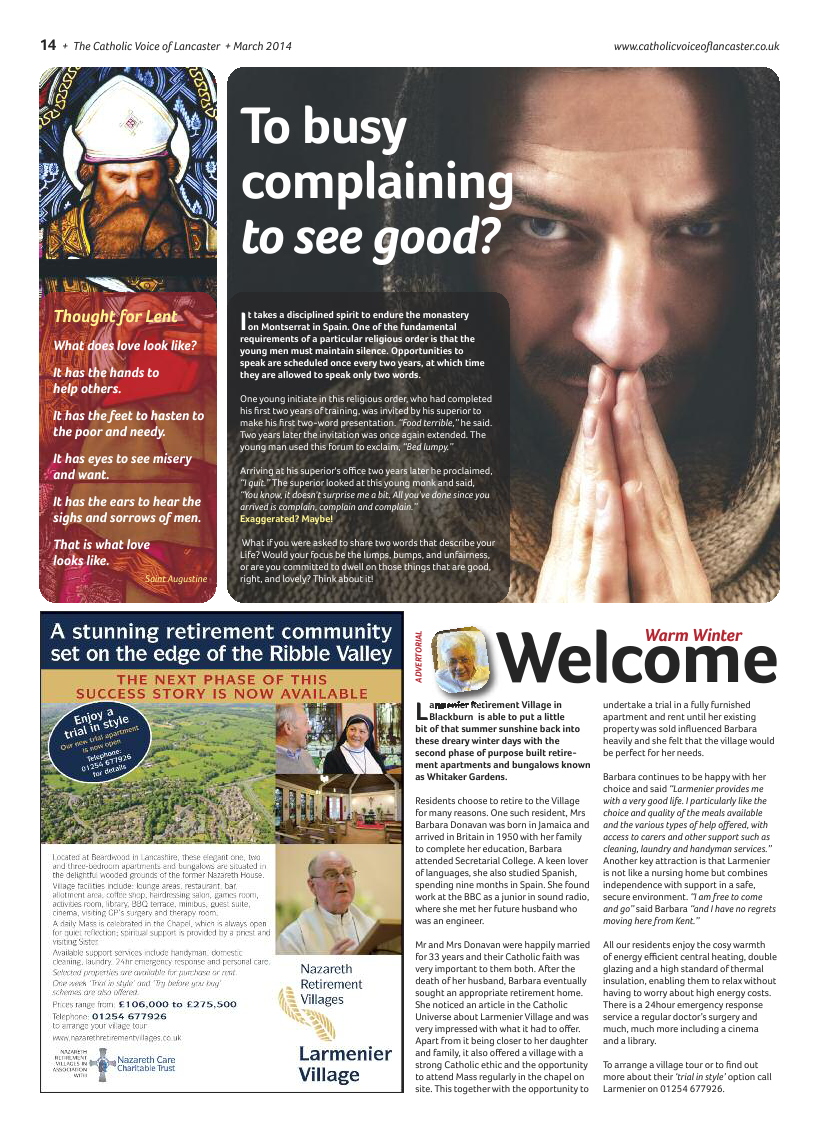 Mar 2014 edition of the Catholic Voice of Lancaster