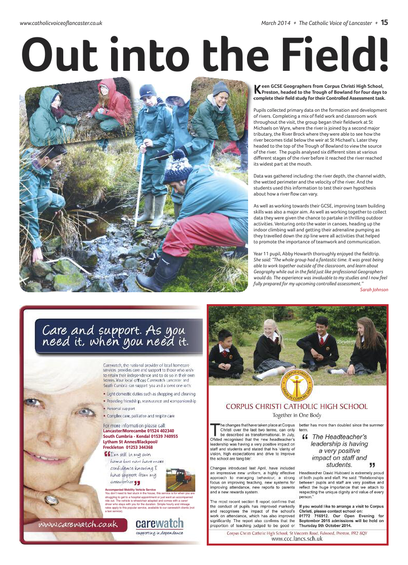 Mar 2014 edition of the Catholic Voice of Lancaster