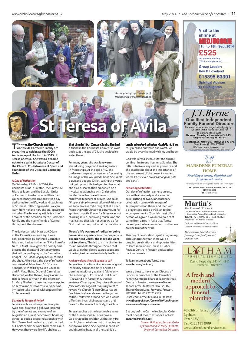 May 2014 edition of the Catholic Voice of Lancaster