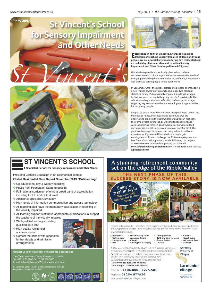 May 2014 edition of the Catholic Voice of Lancaster