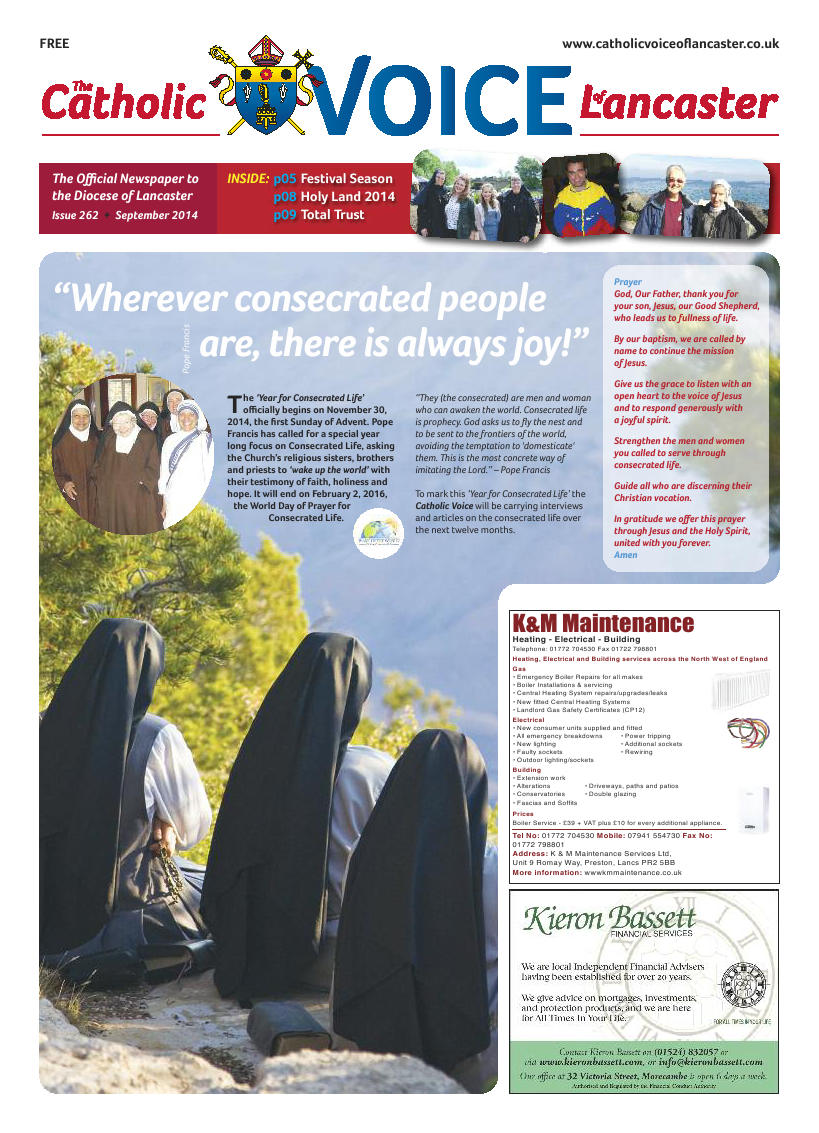 Sept 2014 edition of the Catholic Voice of Lancaster