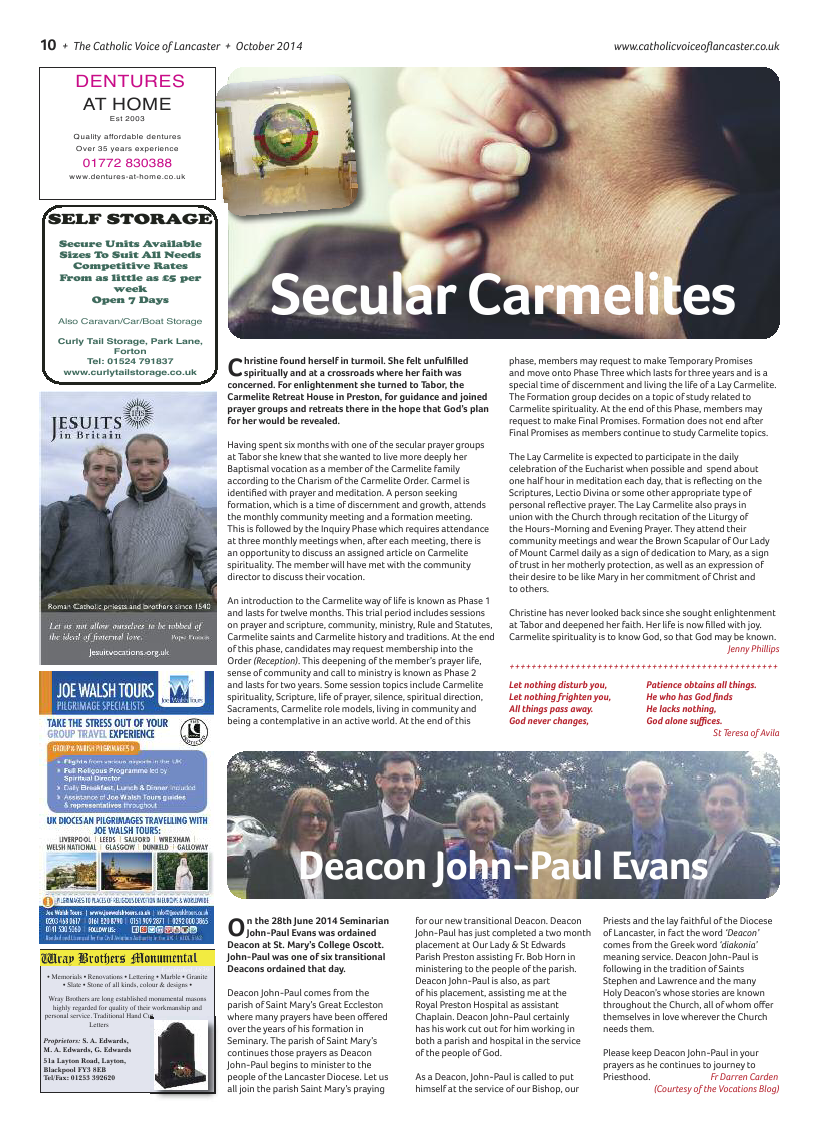 Oct 2014 edition of the Catholic Voice of Lancaster