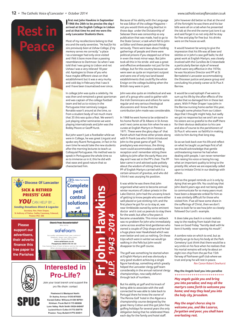 Oct 2014 edition of the Catholic Voice of Lancaster