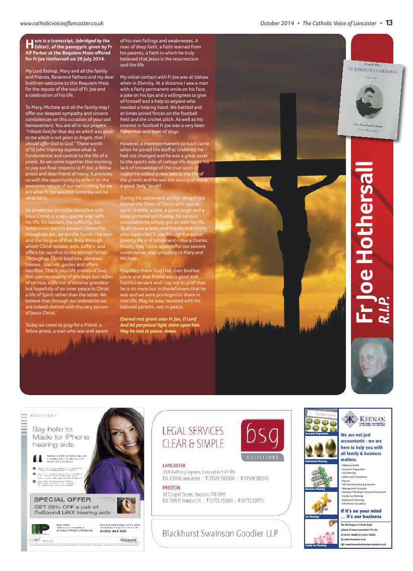 Oct 2014 edition of the Catholic Voice of Lancaster