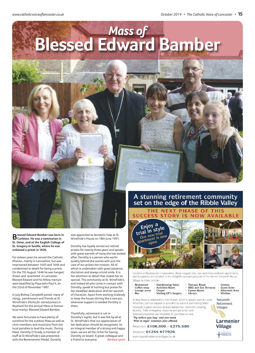 Oct 2014 edition of the Catholic Voice of Lancaster