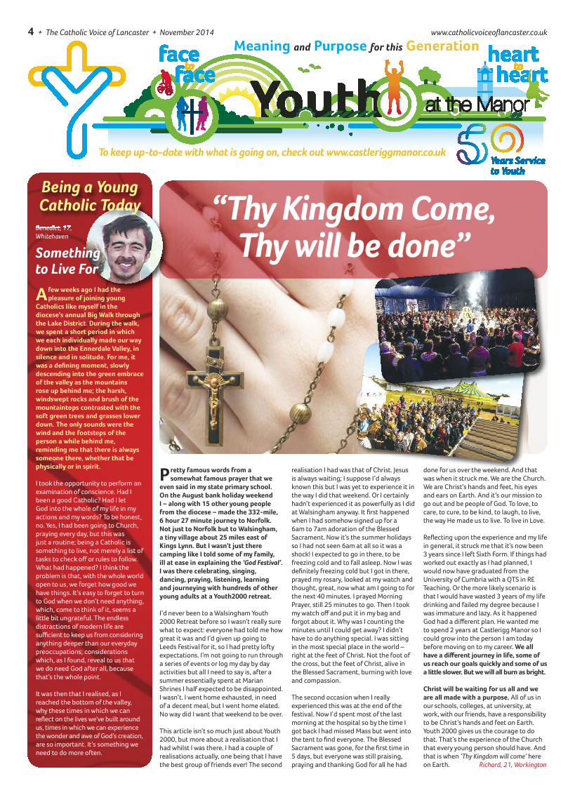 Nov 2014 edition of the Catholic Voice of Lancaster