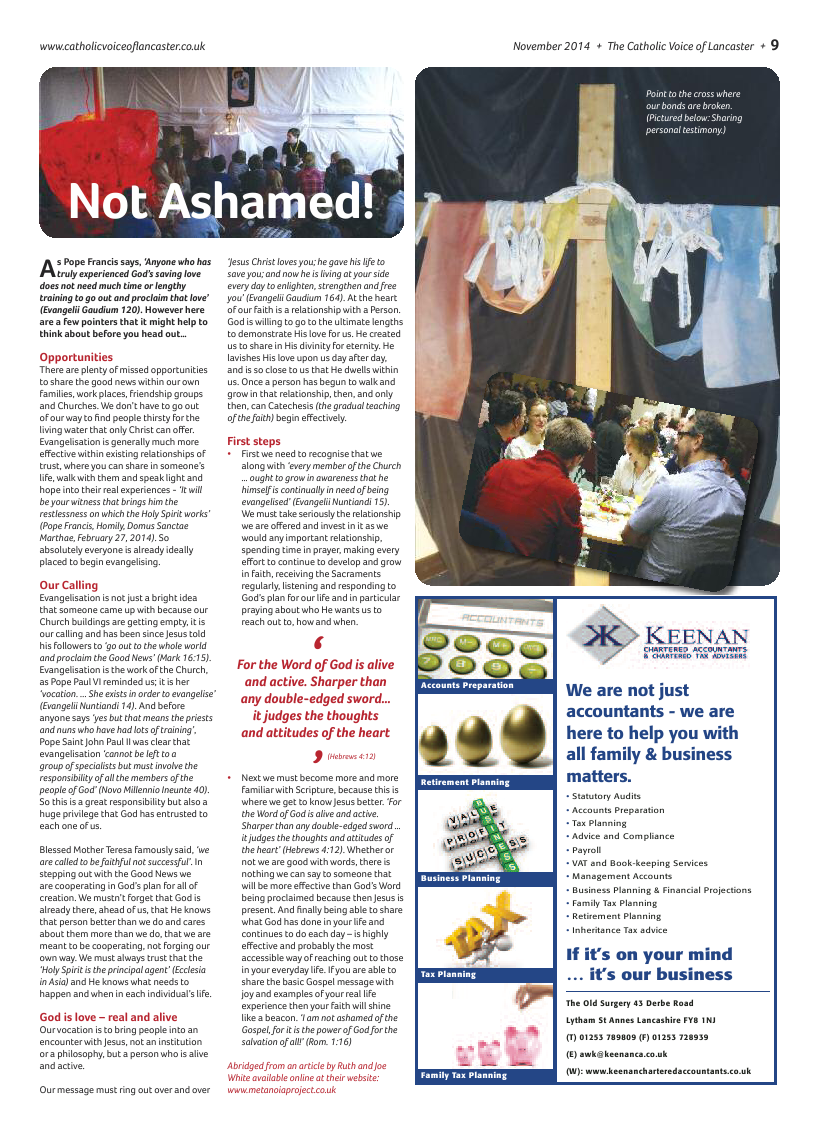 Nov 2014 edition of the Catholic Voice of Lancaster