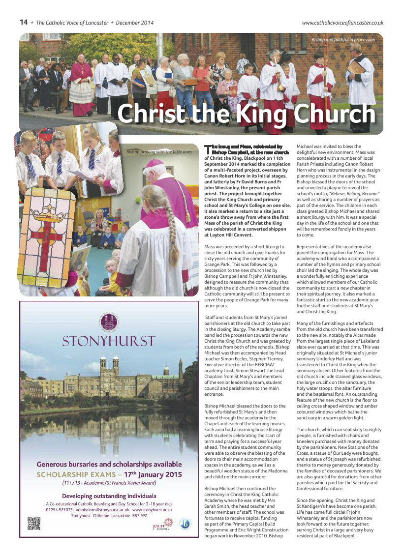 Dec 2014 edition of the Catholic Voice of Lancaster