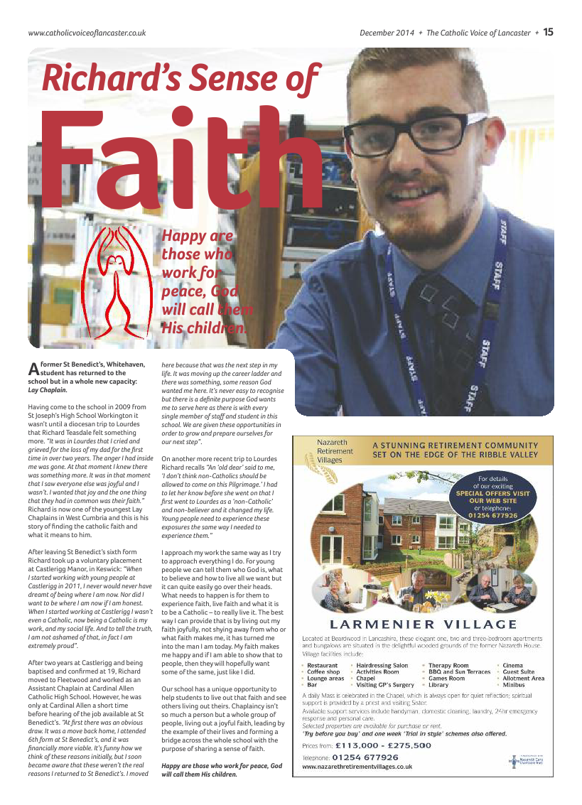 Dec 2014 edition of the Catholic Voice of Lancaster