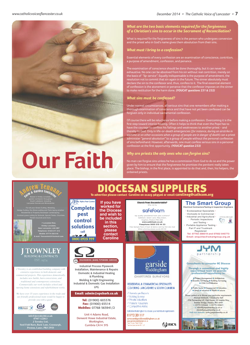 Dec 2014 edition of the Catholic Voice of Lancaster