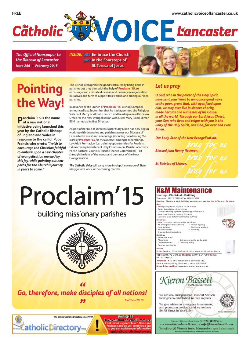 Feb 2015 edition of the Catholic Voice of Lancaster