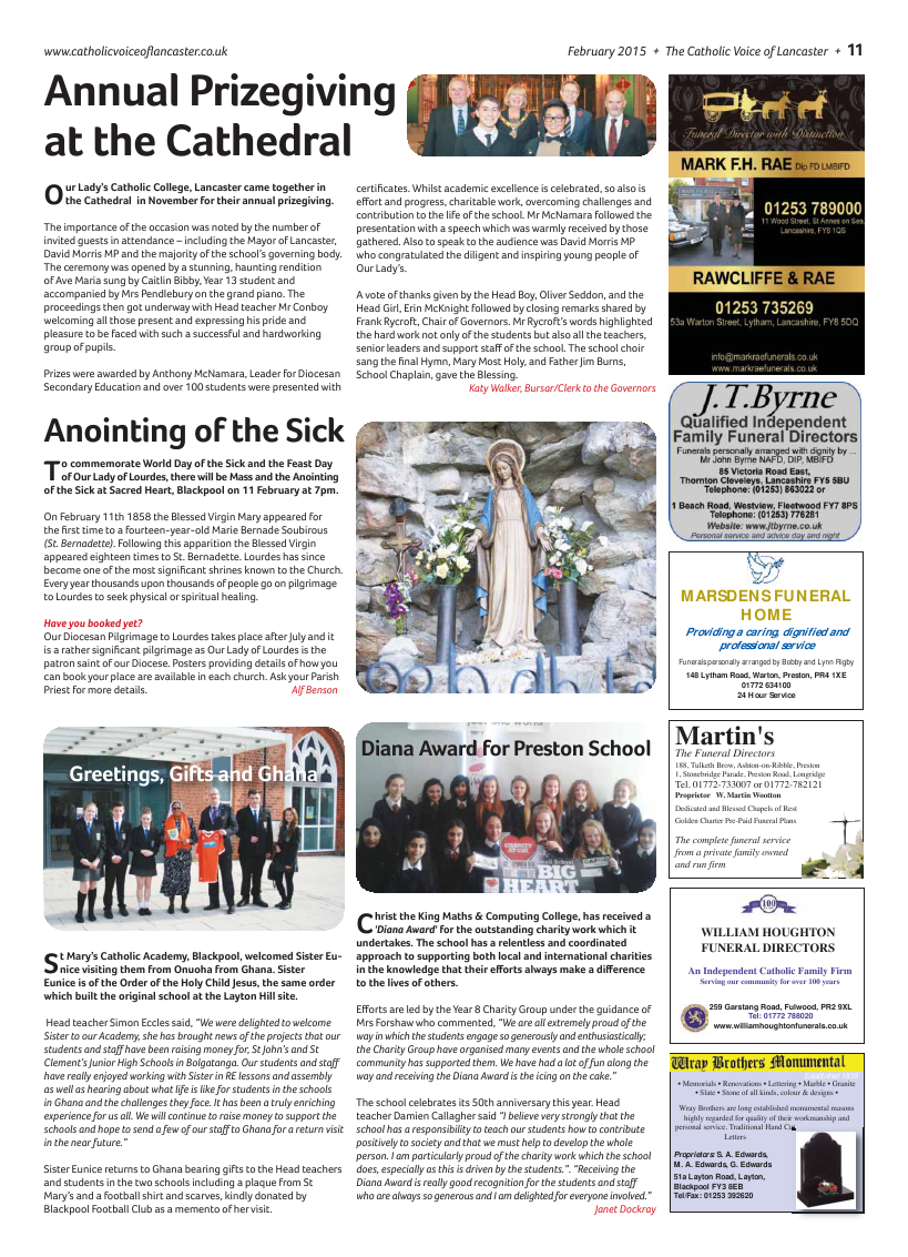 Feb 2015 edition of the Catholic Voice of Lancaster