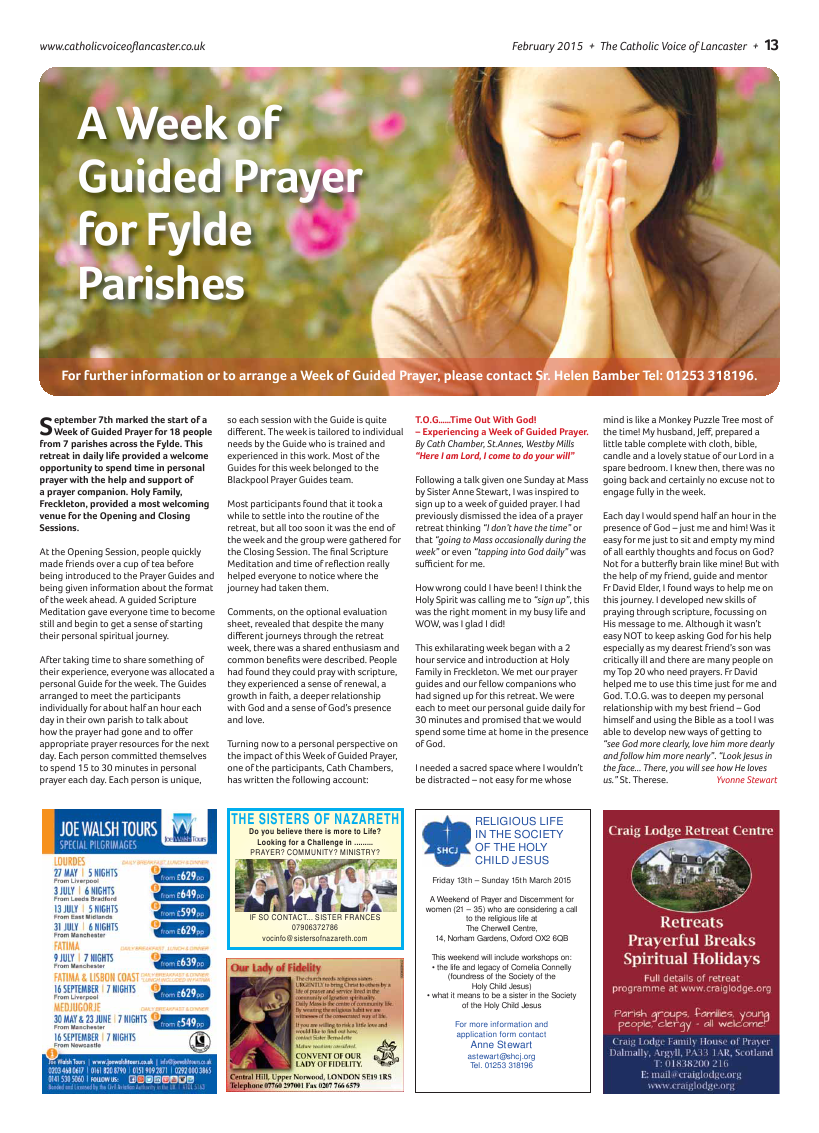 Feb 2015 edition of the Catholic Voice of Lancaster