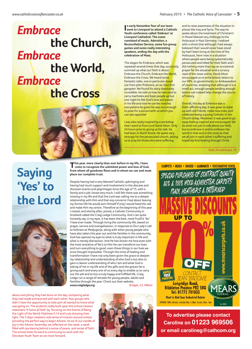 Feb 2015 edition of the Catholic Voice of Lancaster