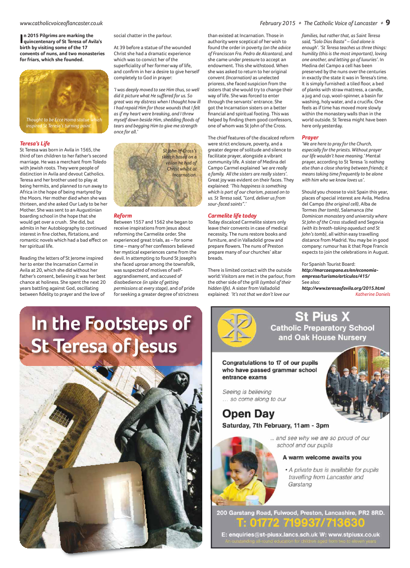 Feb 2015 edition of the Catholic Voice of Lancaster