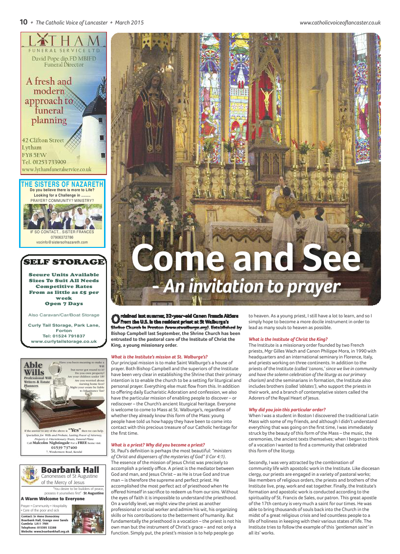 Mar 2015 edition of the Catholic Voice of Lancaster