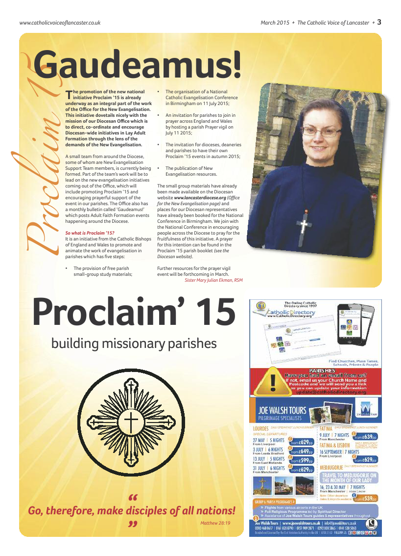 Mar 2015 edition of the Catholic Voice of Lancaster